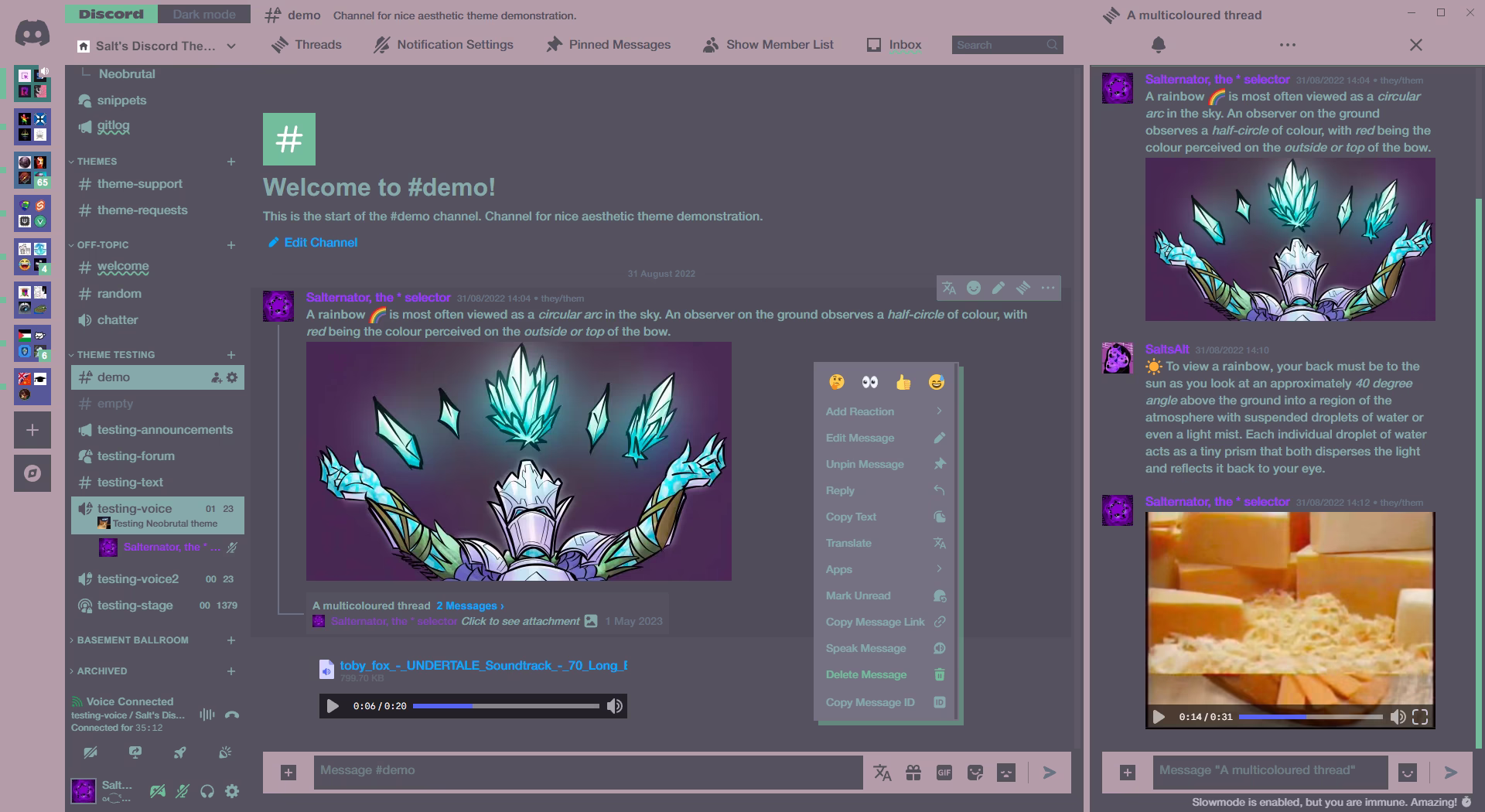 Customised Neobrutal dark mode